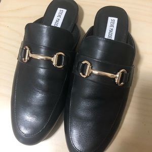 Steve Madden Kandi Black Leather Slip Ons
